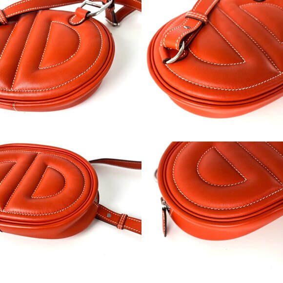 HERMES Terre Battue Orange Swift Leather In The Loop Waist Belt Bum Bag - Picture 11 of 16